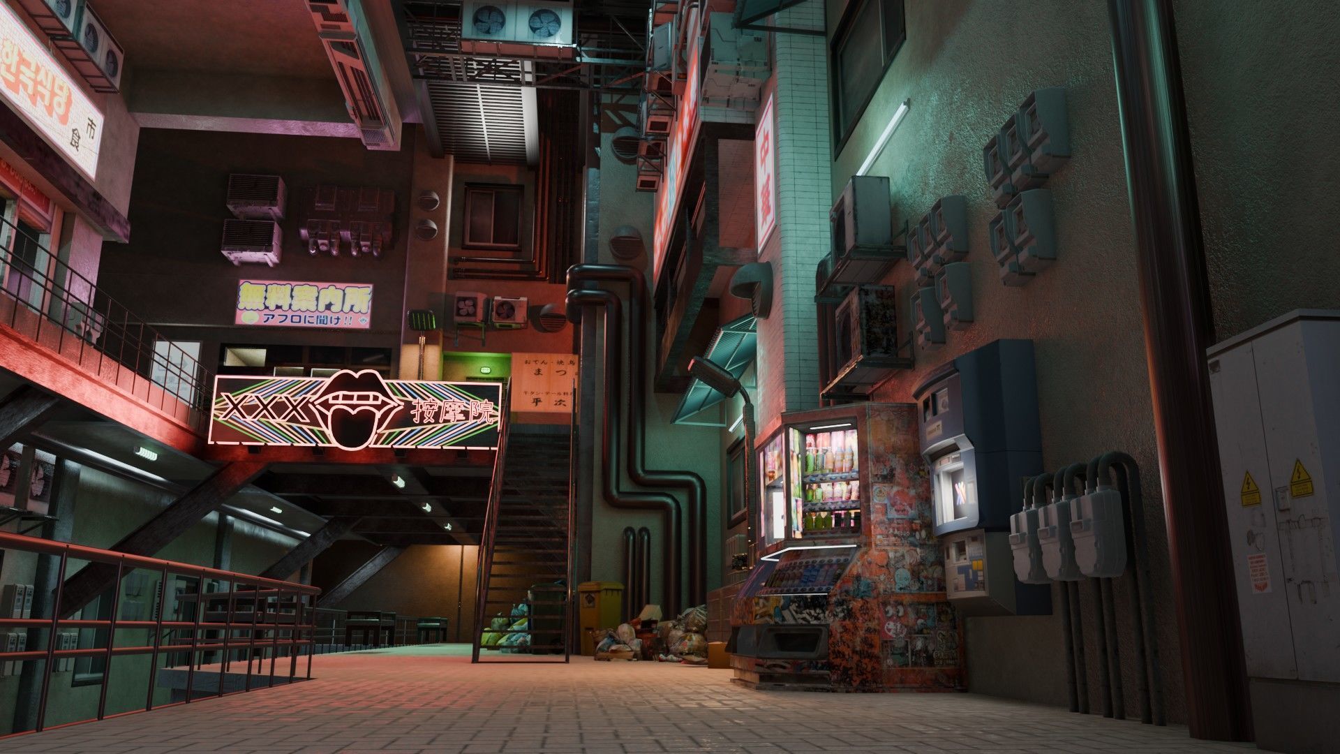 Tunnel Street and Shops 3D model_3