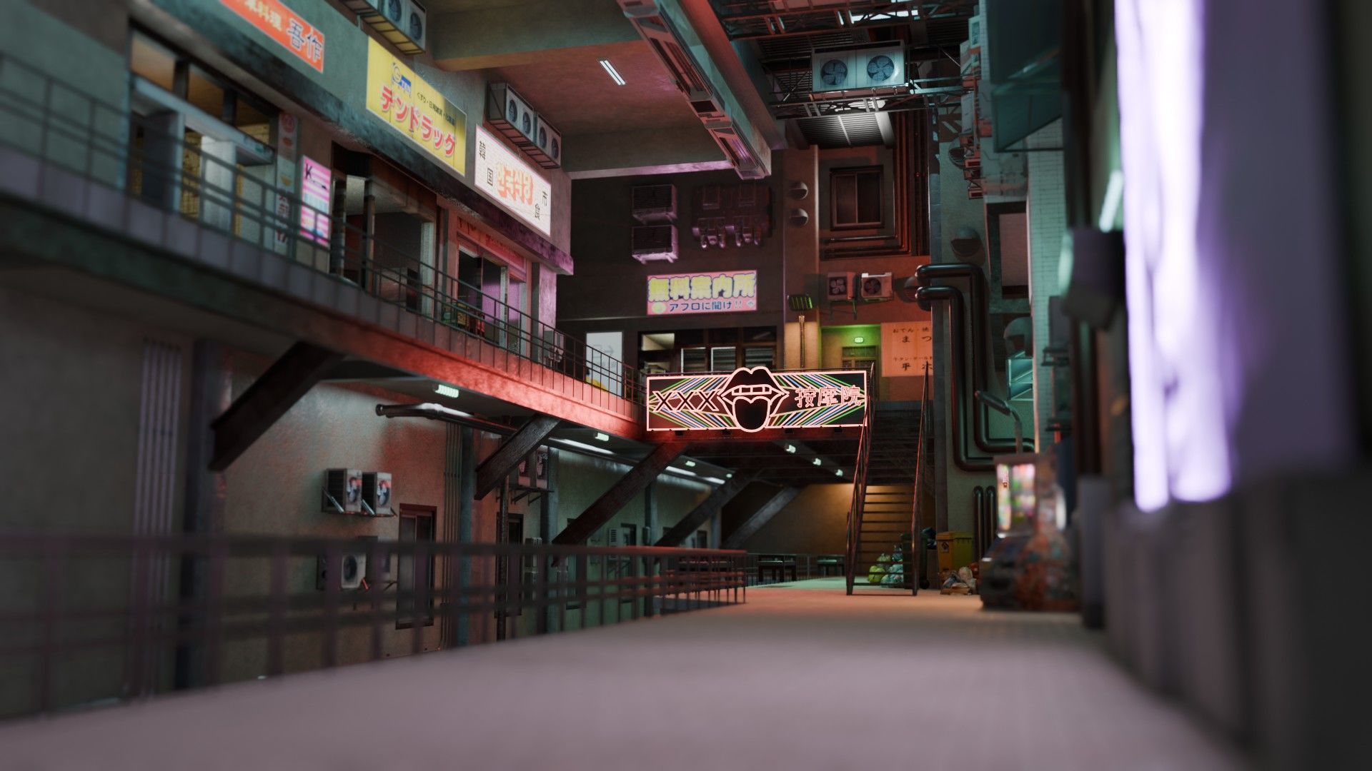 Tunnel Street and Shops 3D model_18