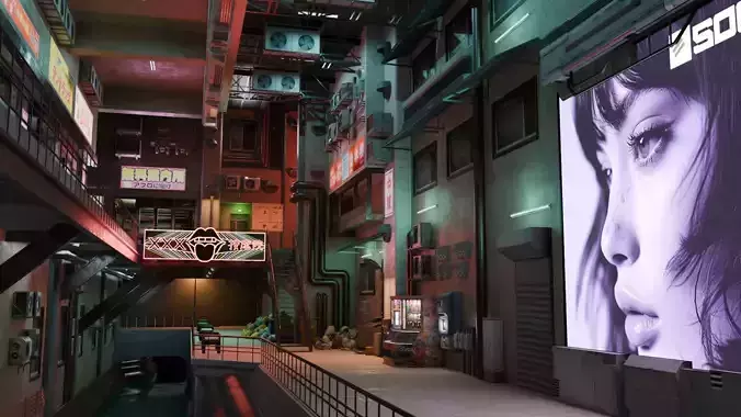 Tunnel Street and Shops 3D model