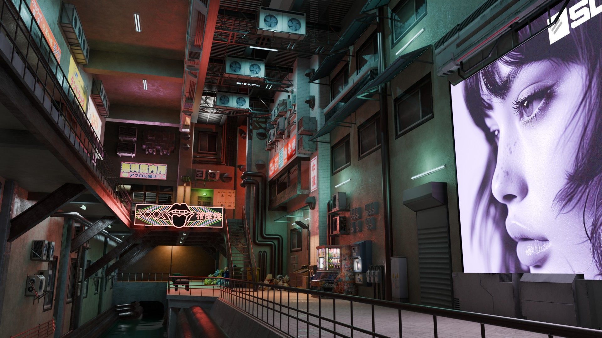 Tunnel Street and Shops 3D model_1