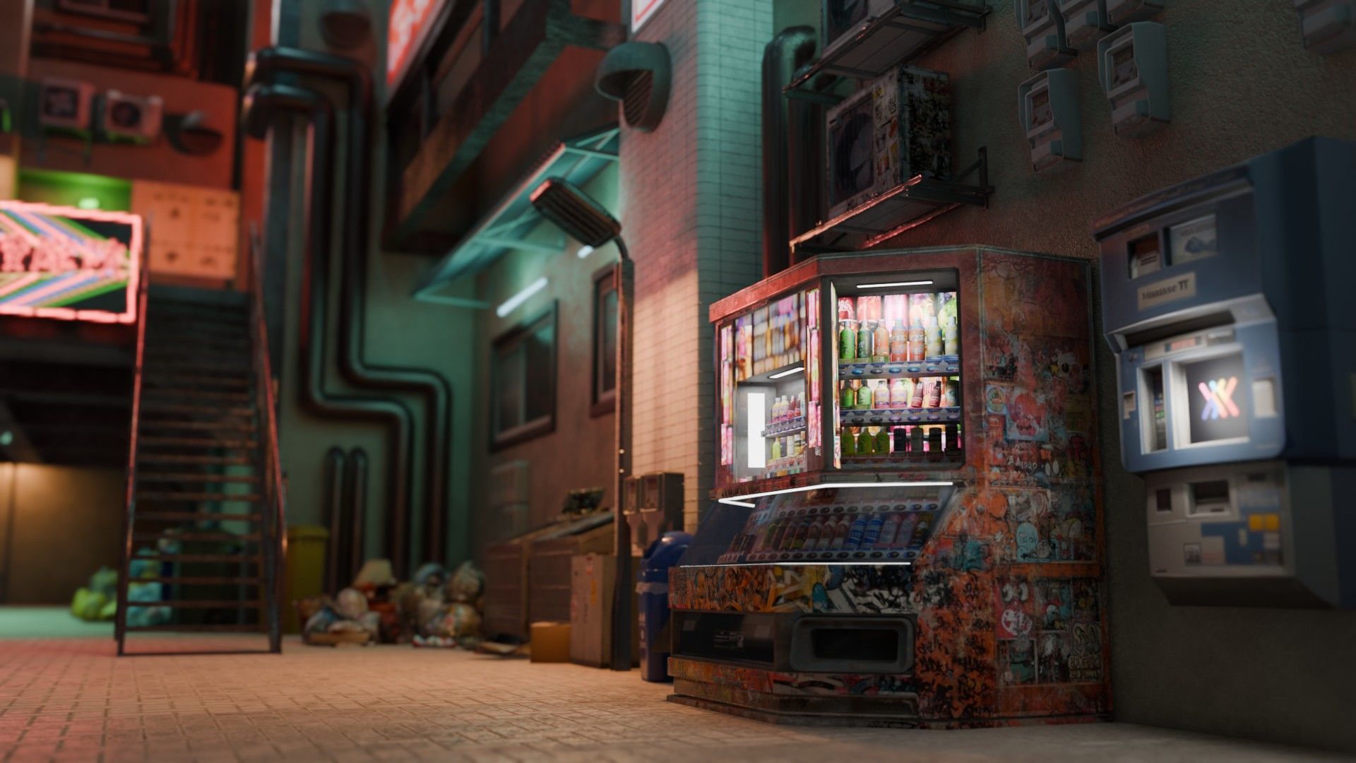 Tunnel Street and Shops 3D model_15