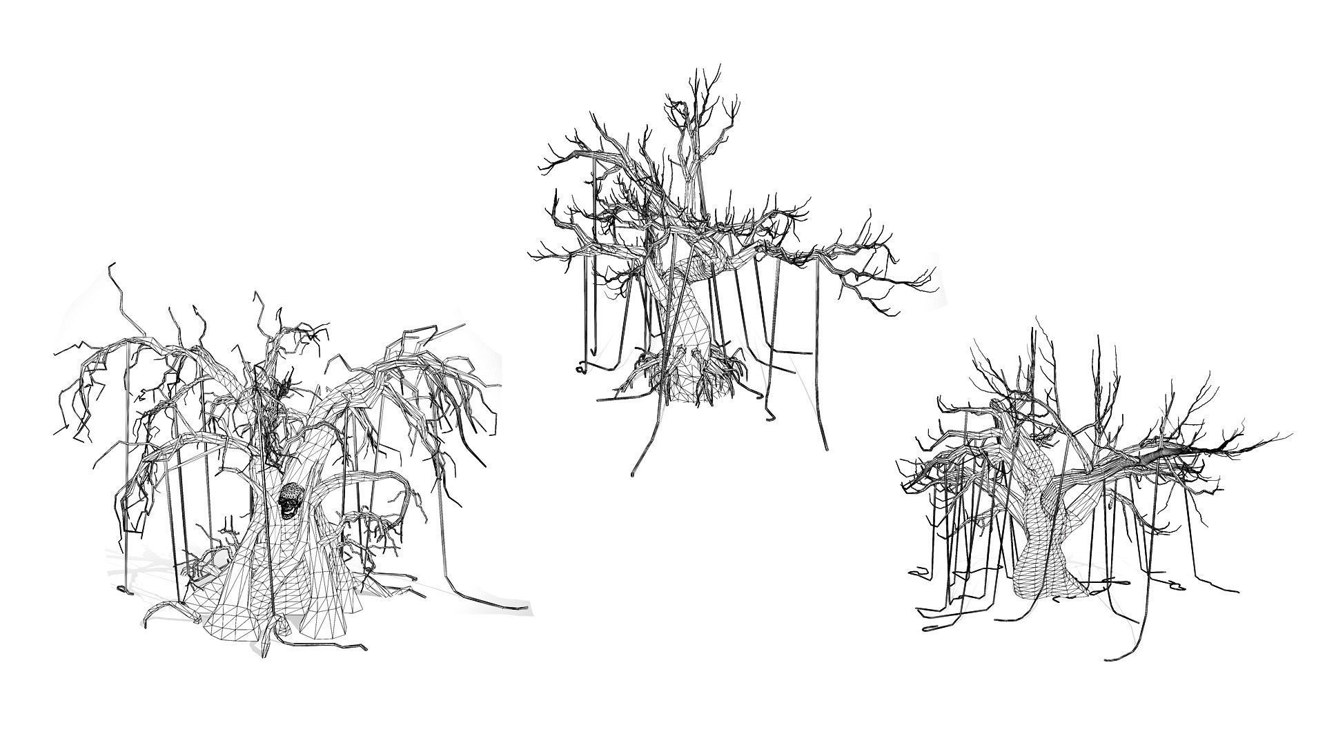 CreepyTrees 3D model Low-poly 3D model_9
