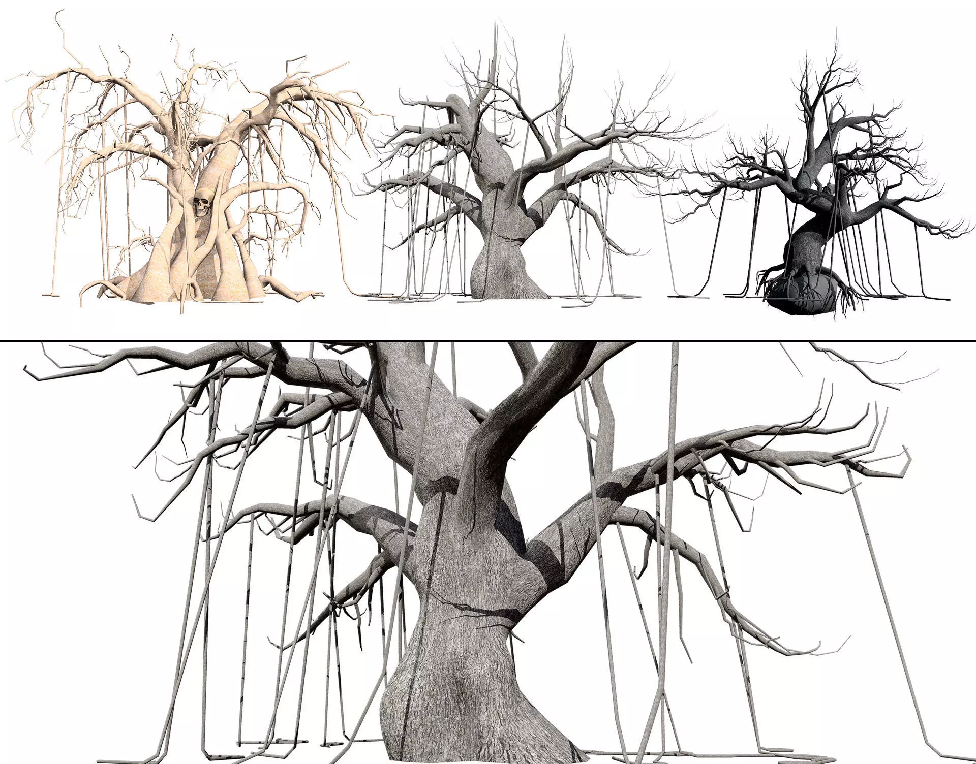 CreepyTrees 3D model Low-poly 3D model_0