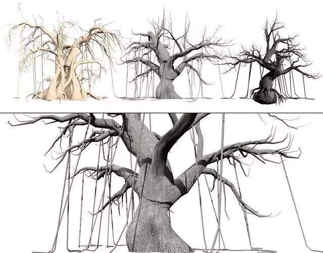 CreepyTrees 3D model Low-poly 3D model