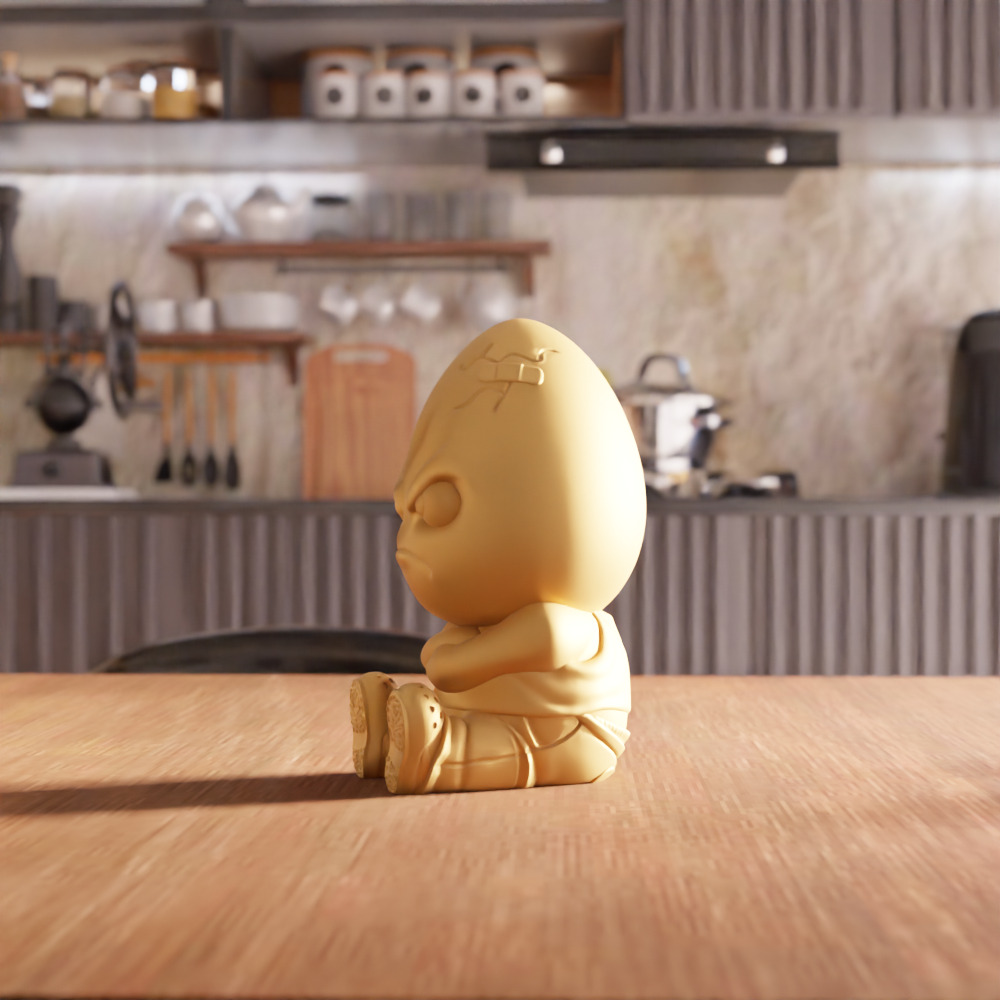 Angry Egg Decor V2 STL File - 148 3D print model_5