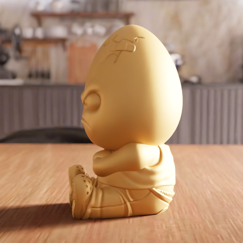 Angry Egg Decor V2 STL File - 148 3D print model_1