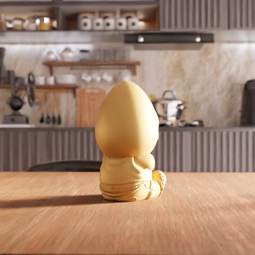 Angry Egg Decor V2 STL File - 148 3D print model_6