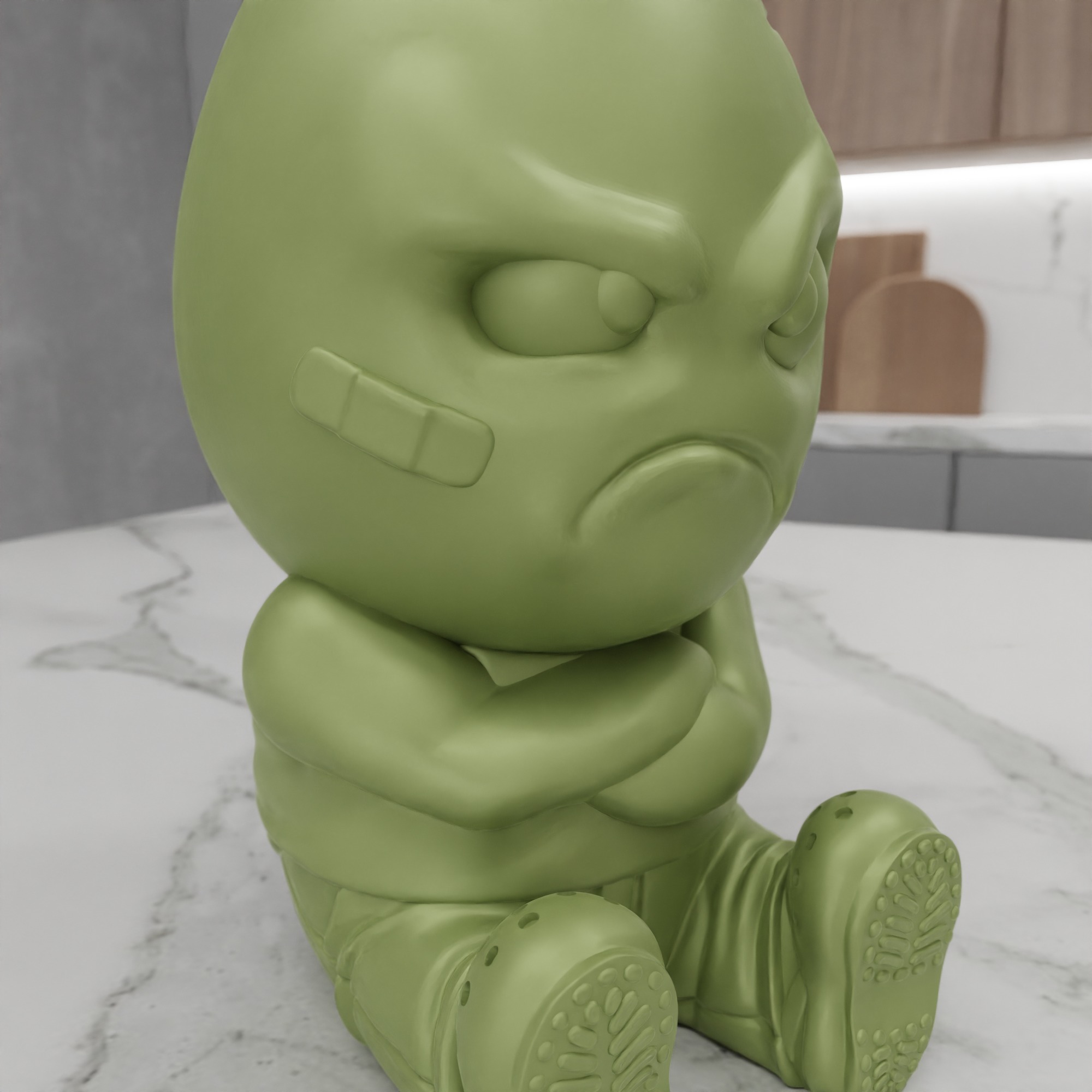 Angry Egg Decor V2 STL File - 148 3D print model_11