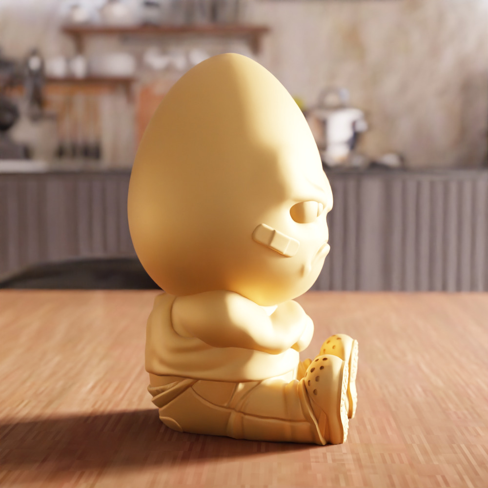 Angry Egg Decor V2 STL File - 148 3D print model_3