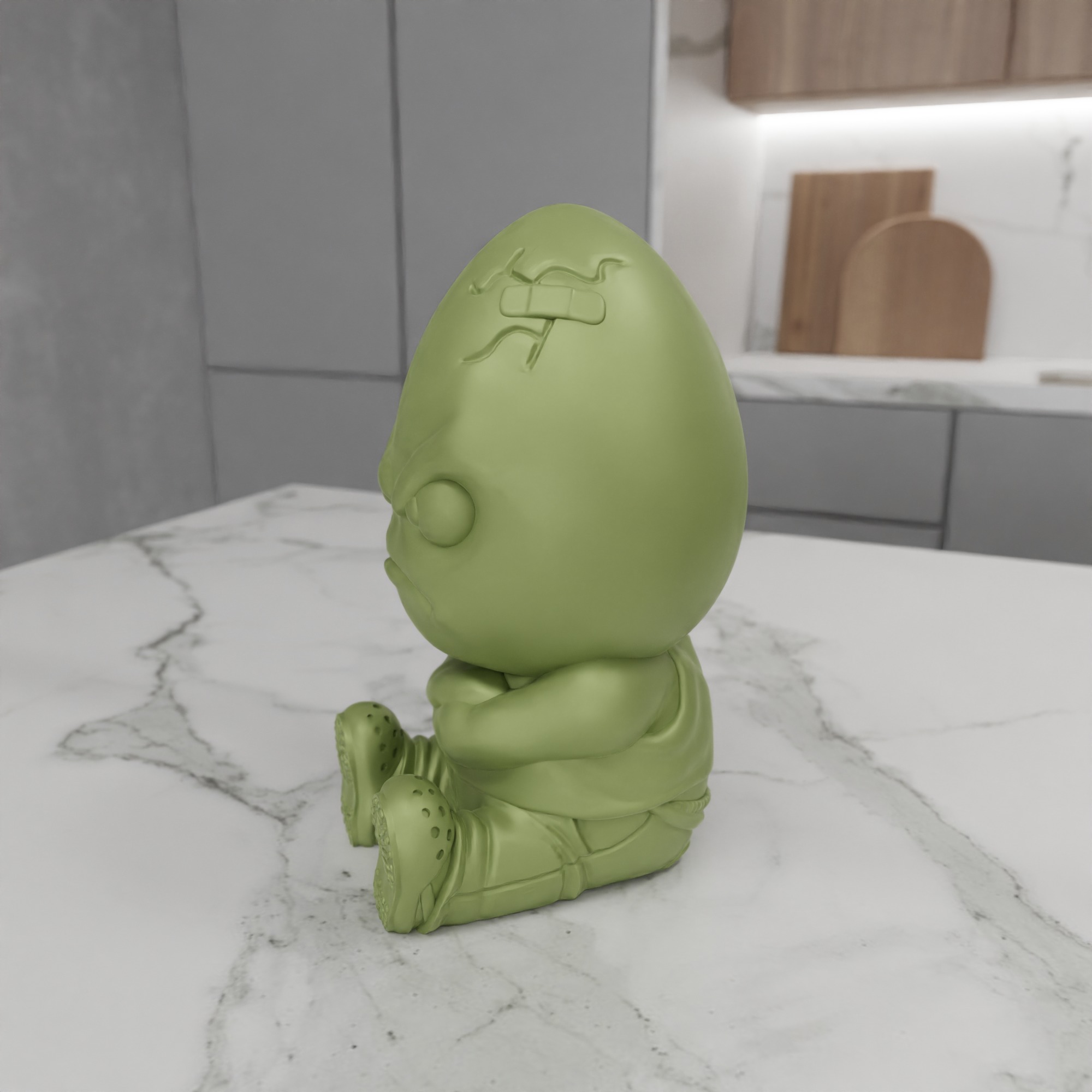 Angry Egg Decor V2 STL File - 148 3D print model_9