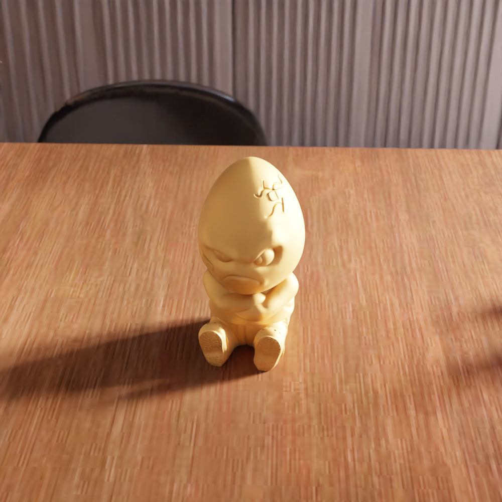 Angry Egg Decor V2 STL File - 148 3D print model_7