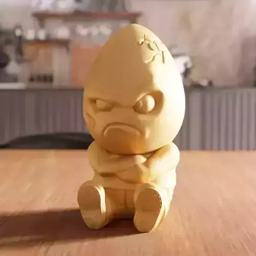 Angry Egg Decor V2 STL File - 148