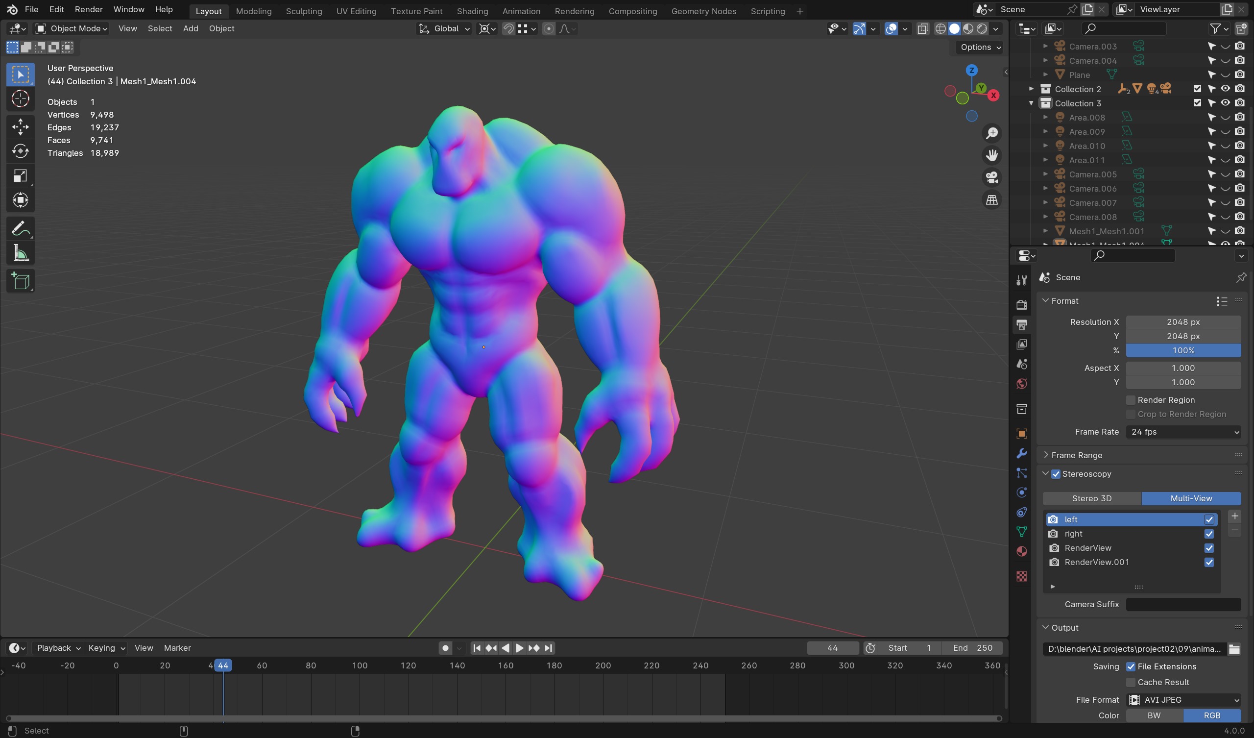 3D Magma Construct Character for Games  Animation Low-poly 3D model_9