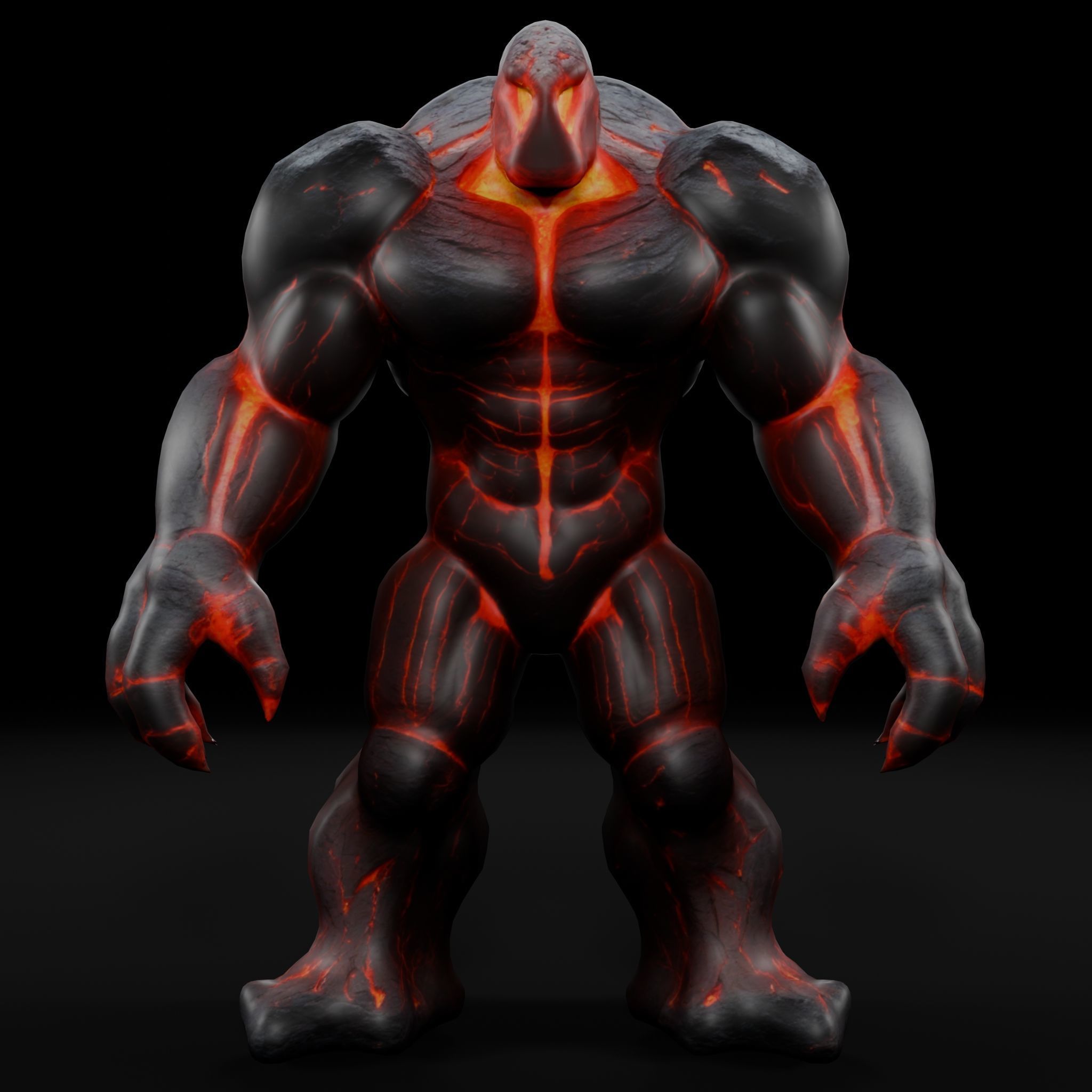 3D Magma Construct Character for Games  Animation Low-poly 3D model_3