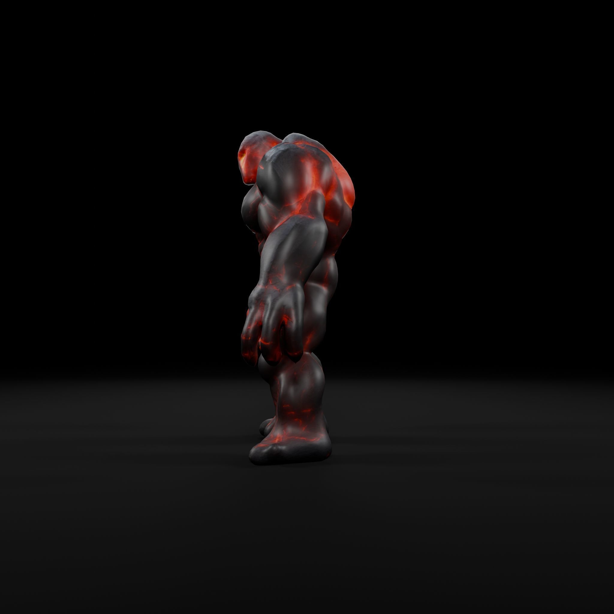 3D Magma Construct Character for Games  Animation Low-poly 3D model_2