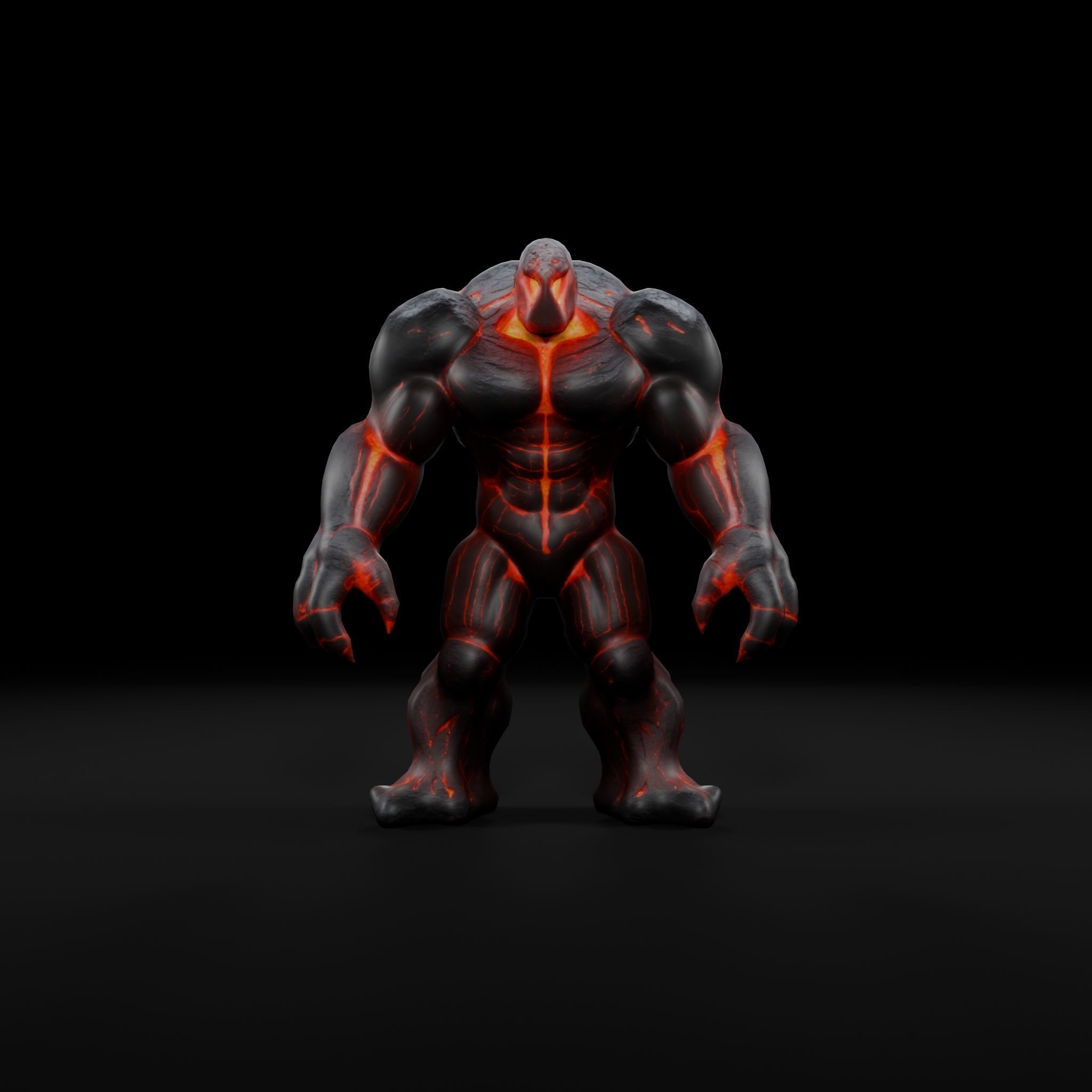 3D Magma Construct Character for Games  Animation Low-poly 3D model_1