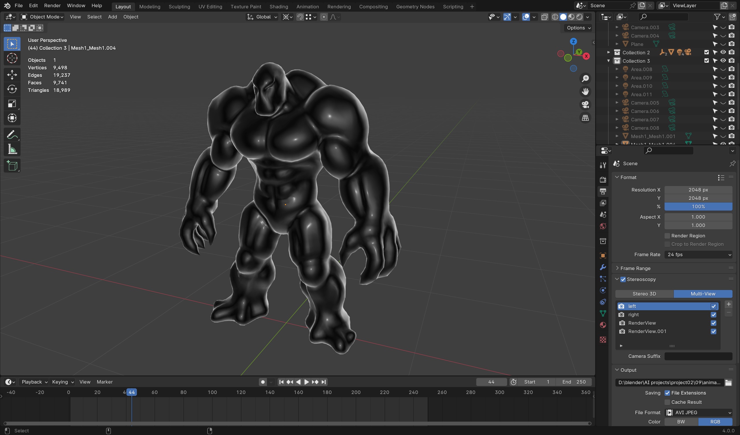 3D Magma Construct Character for Games  Animation Low-poly 3D model_8