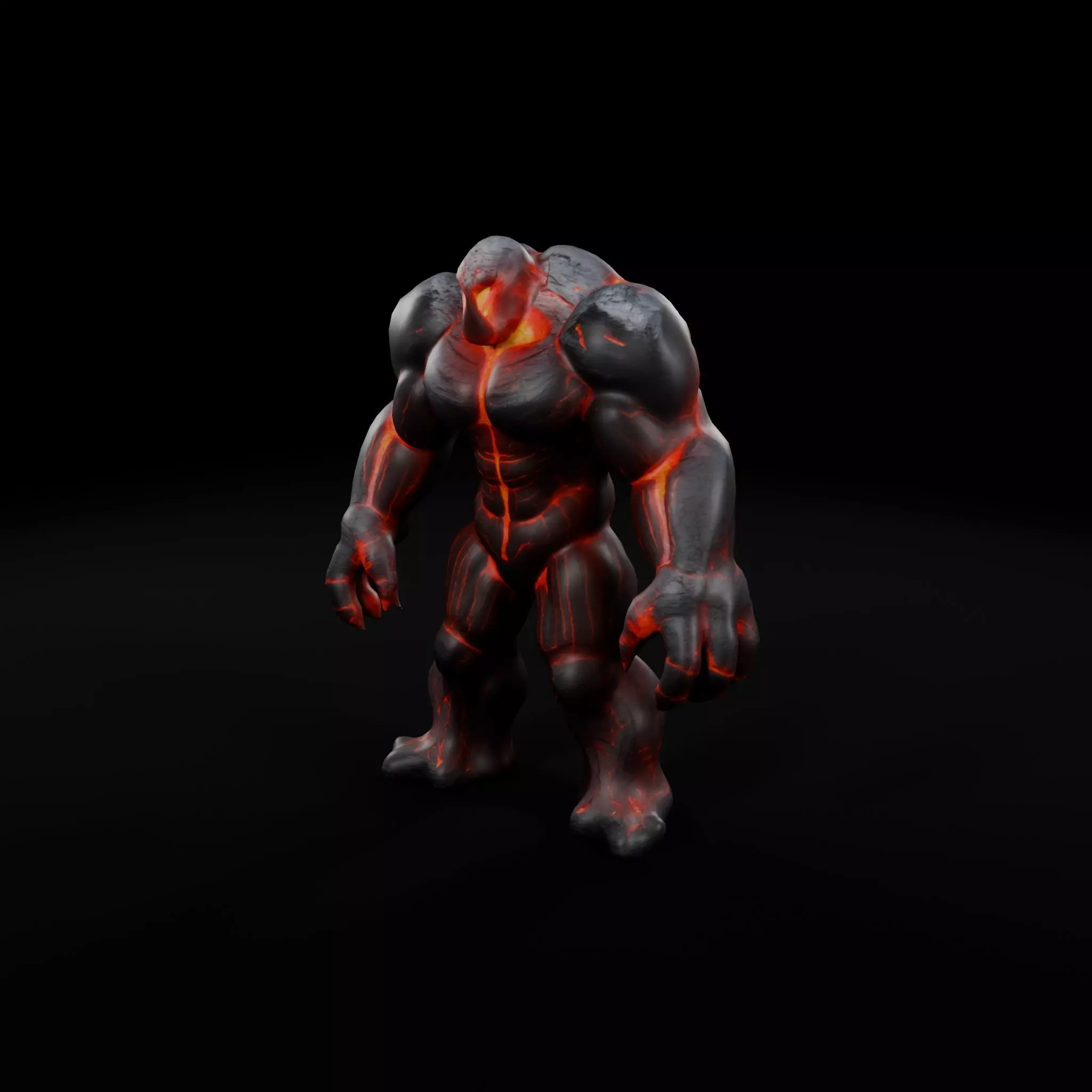 3D Magma Construct Character for Games  Animation Low-poly 3D model_0