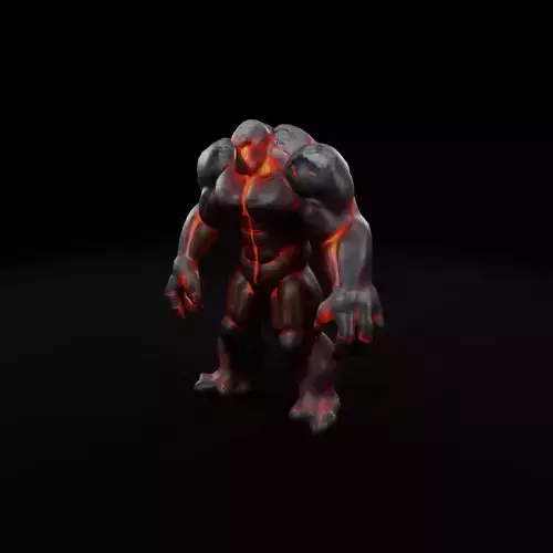 3D Magma Construct Character for Games  Animation Low-poly 3D model