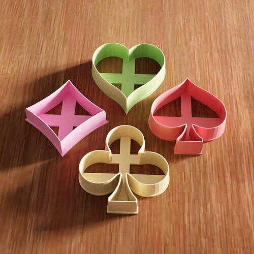 Playing Cards Cookie Cutter STL File - 145 3D print model
