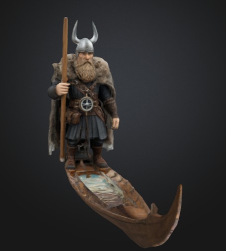 Viking Canoeing 3D print model_1