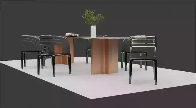 dining table Low-poly 3D model
