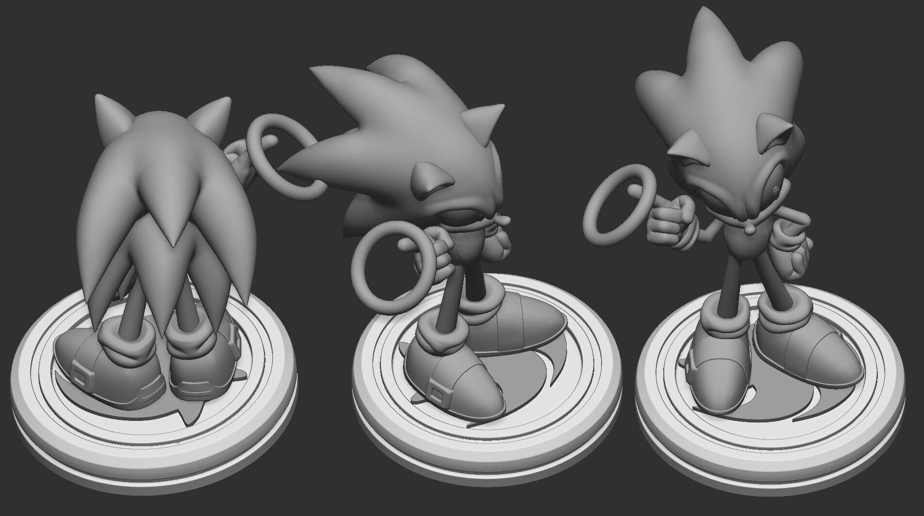 Sonic and The Golden Ring 3D print model_3