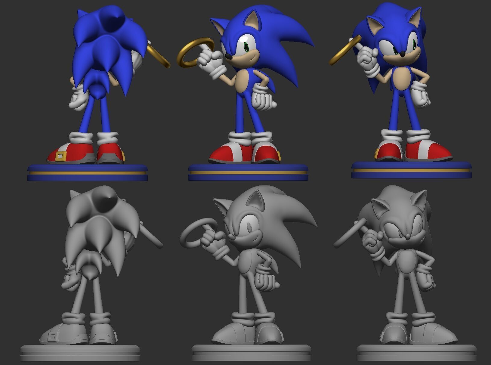 Sonic and The Golden Ring 3D print model_2