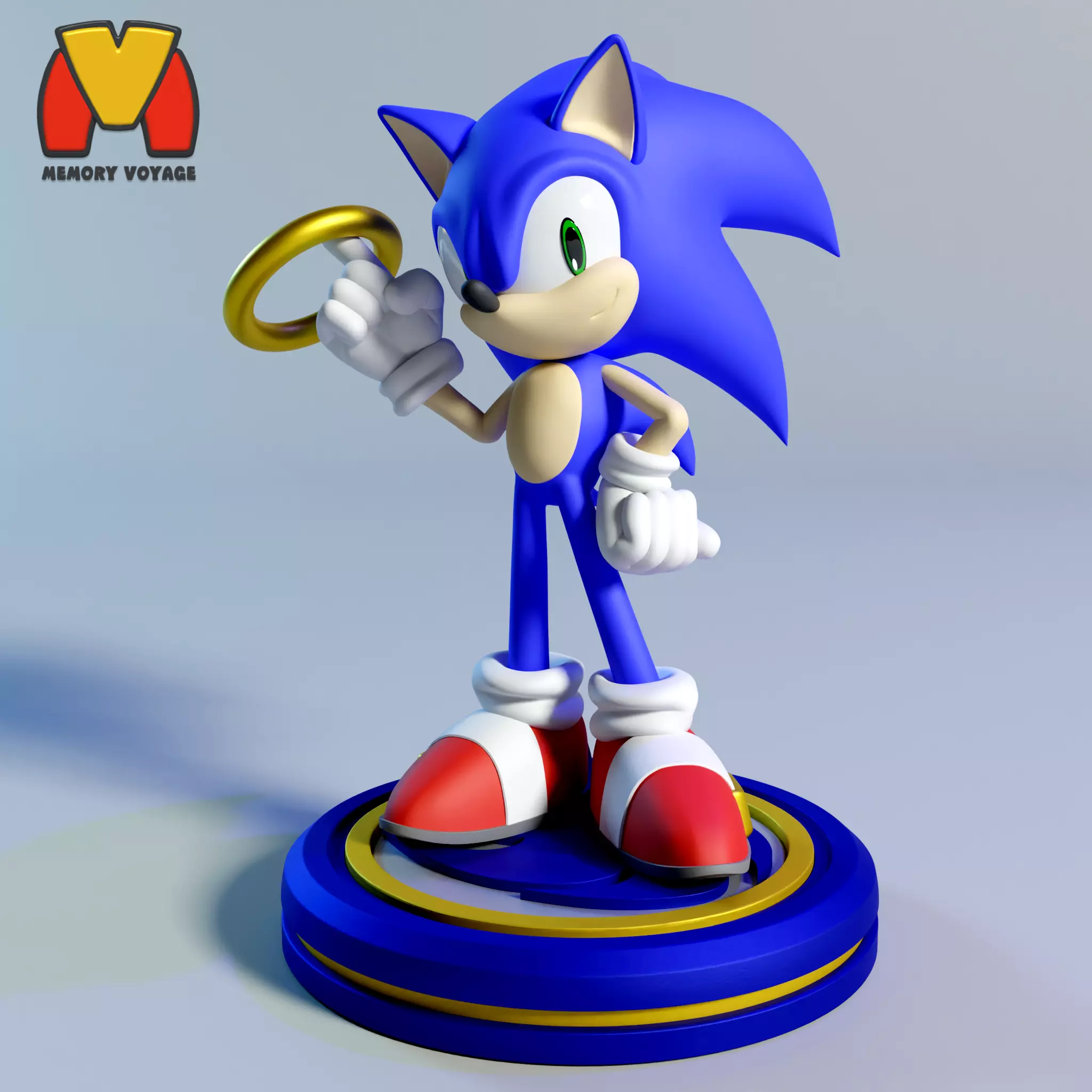 Sonic and The Golden Ring 3D print model_0