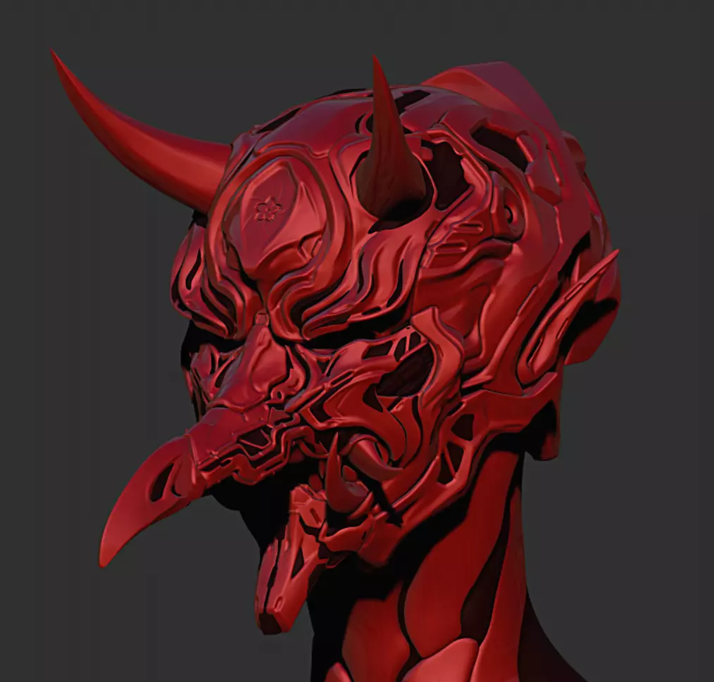 Mecha Oni Mask Free 3D print model