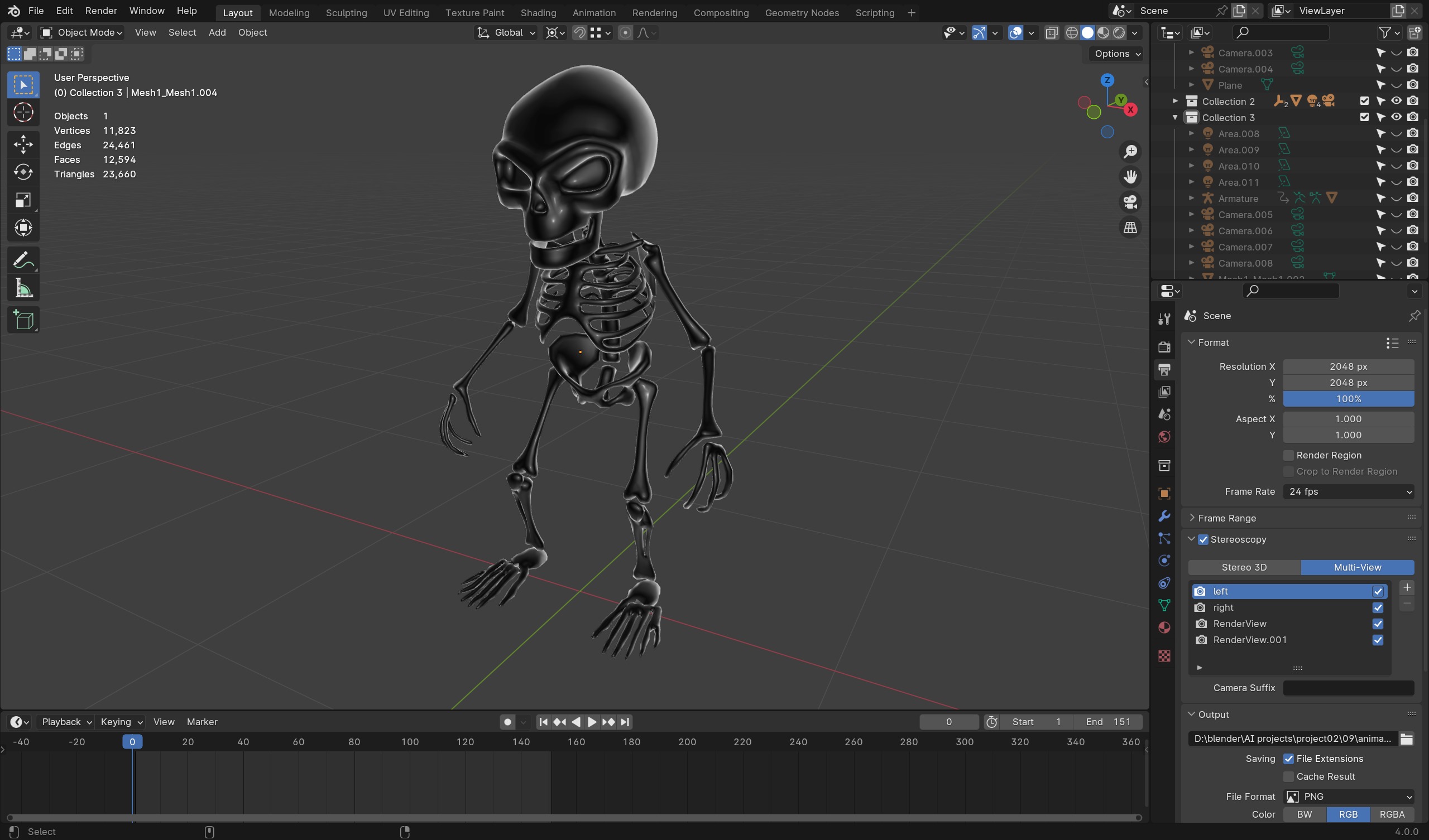 3D Bone Construct Character for Games  Animation Low-poly 3D model_8
