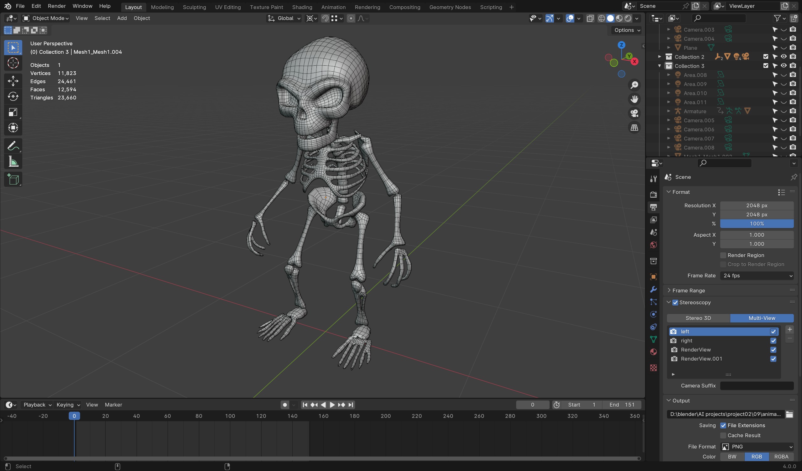 3D Bone Construct Character for Games  Animation Low-poly 3D model_7
