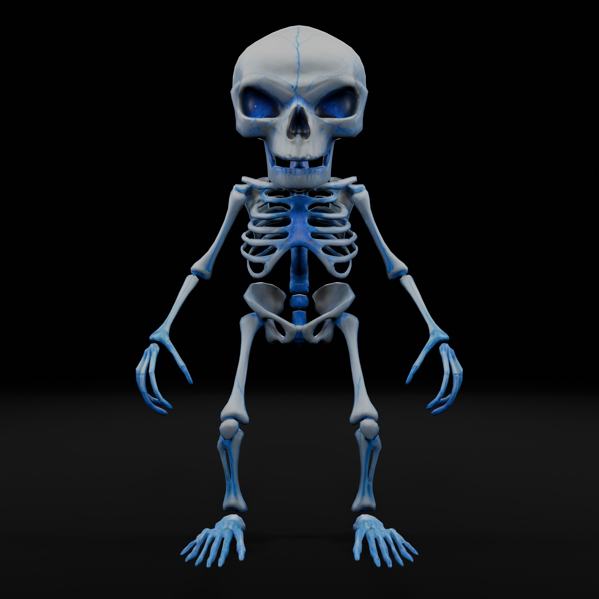 3D Bone Construct Character for Games  Animation Low-poly 3D model_3