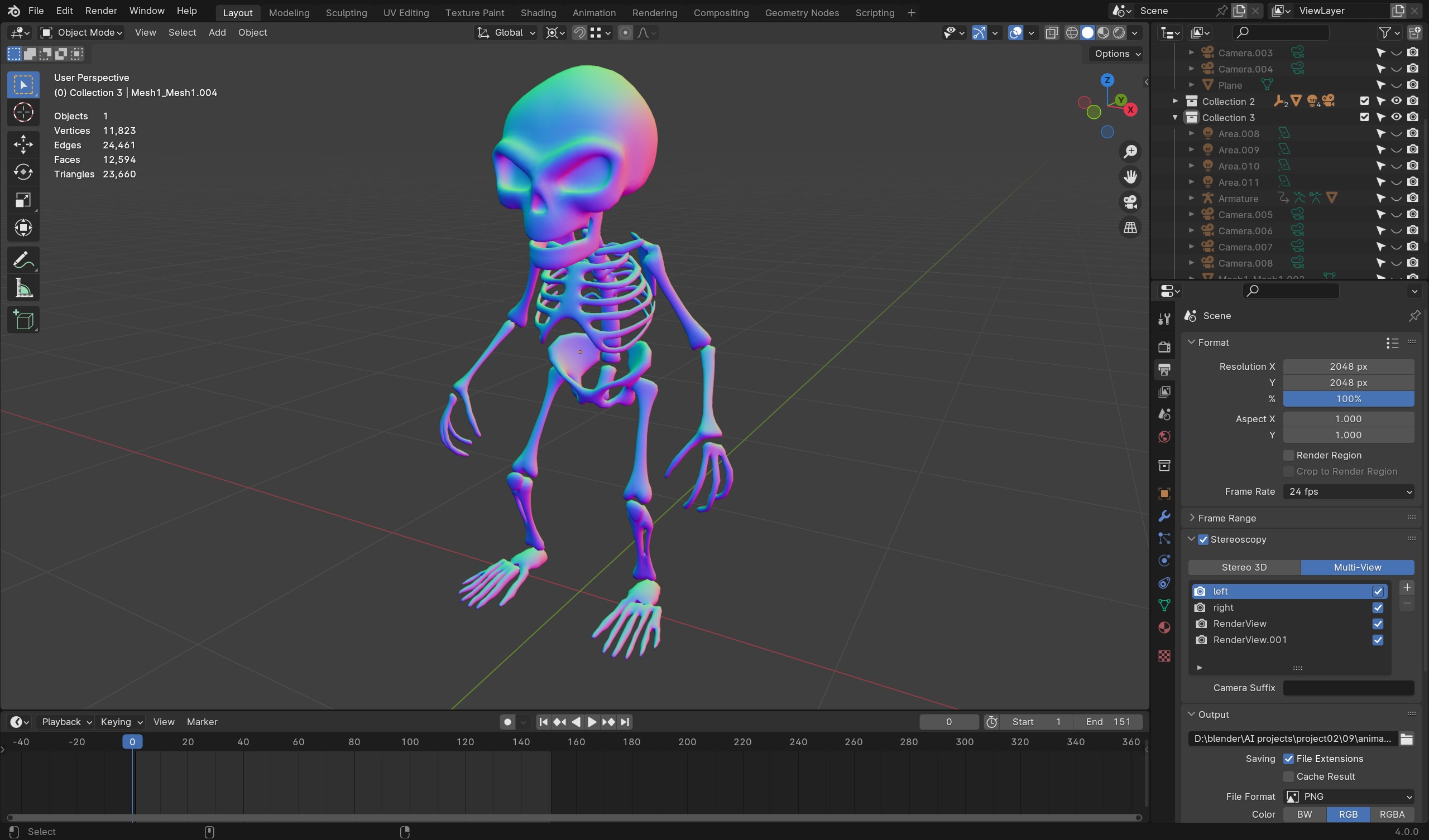 3D Bone Construct Character for Games  Animation Low-poly 3D model_9