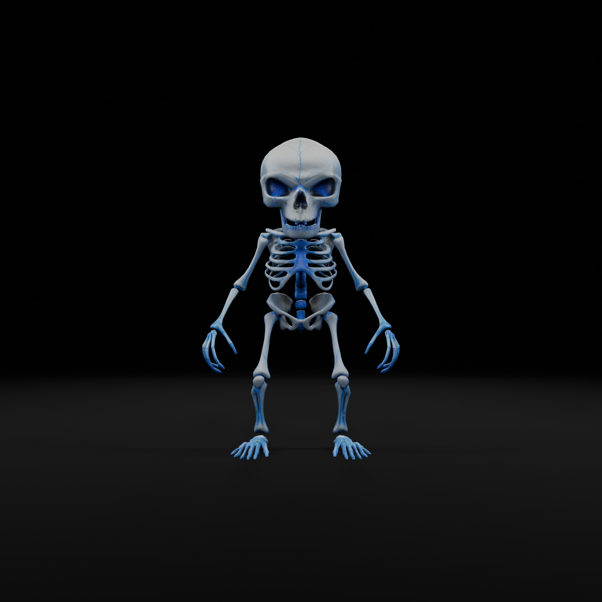 3D Bone Construct Character for Games  Animation Low-poly 3D model_2