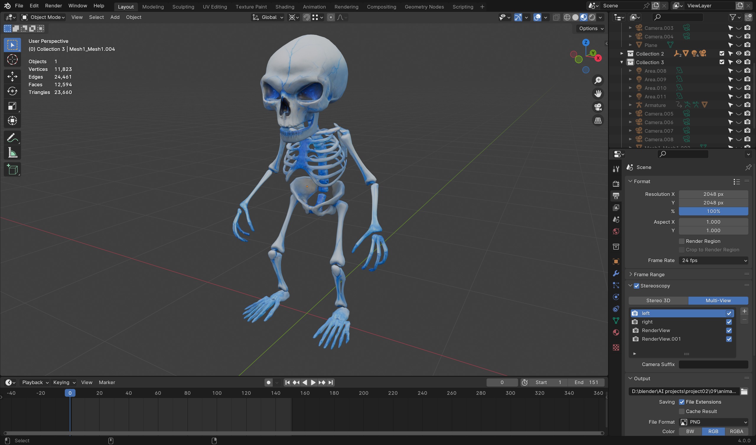 3D Bone Construct Character for Games  Animation Low-poly 3D model_4