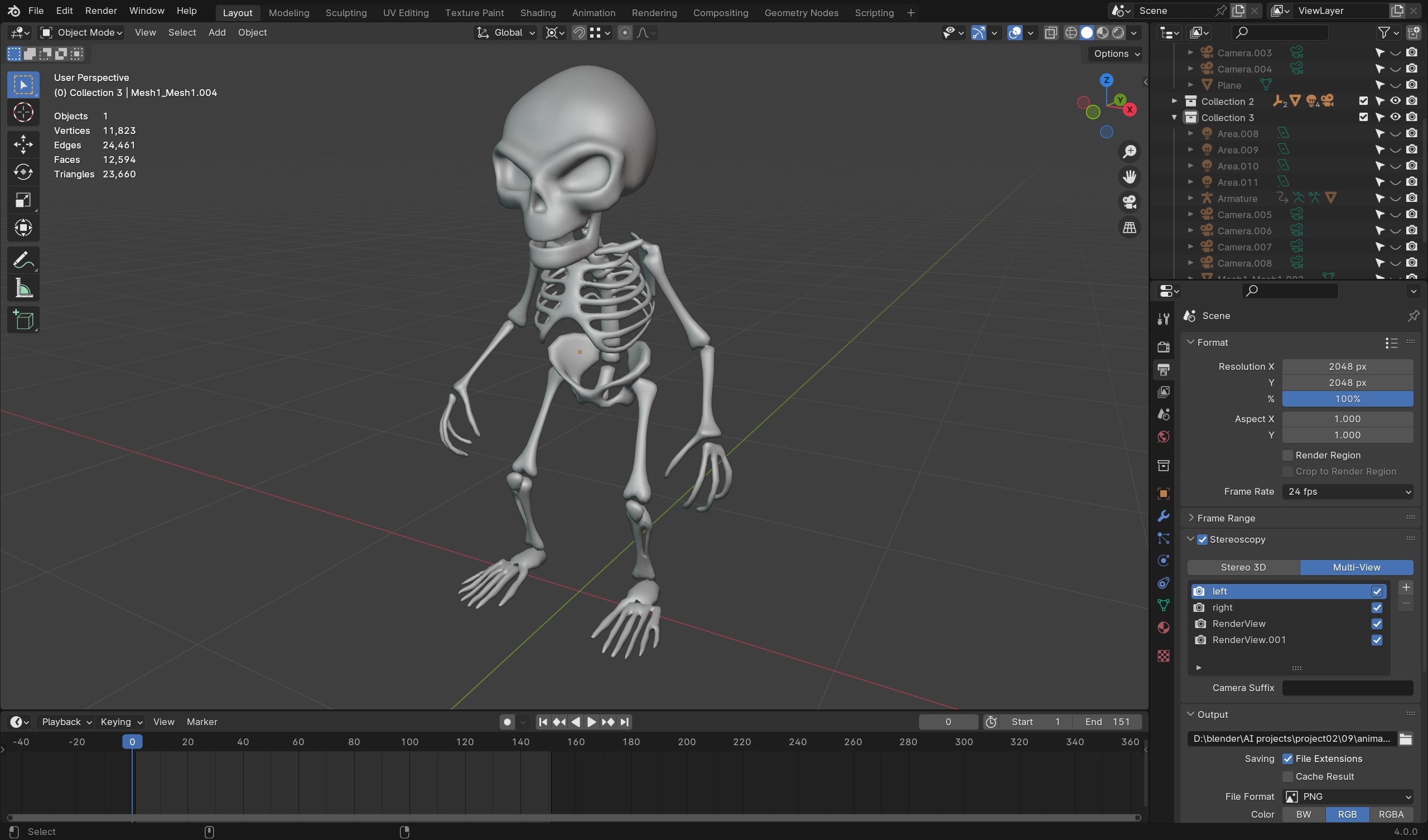 3D Bone Construct Character for Games  Animation Low-poly 3D model_6