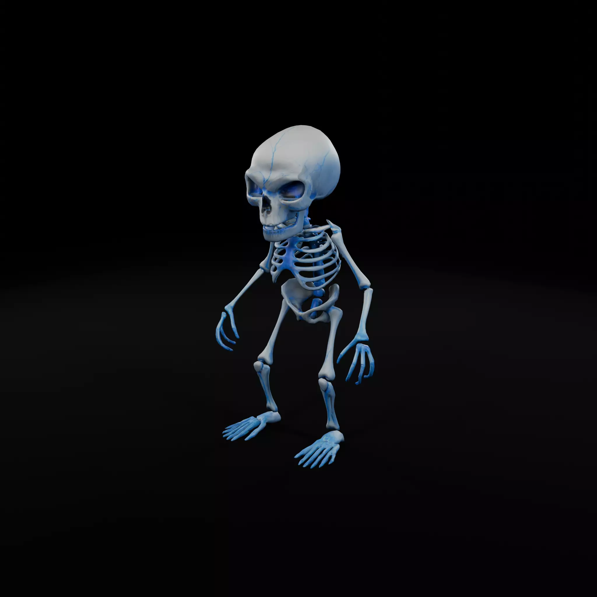 3D Bone Construct Character for Games  Animation Low-poly 3D model_0