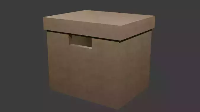 Realistic 3D Cardboard Box