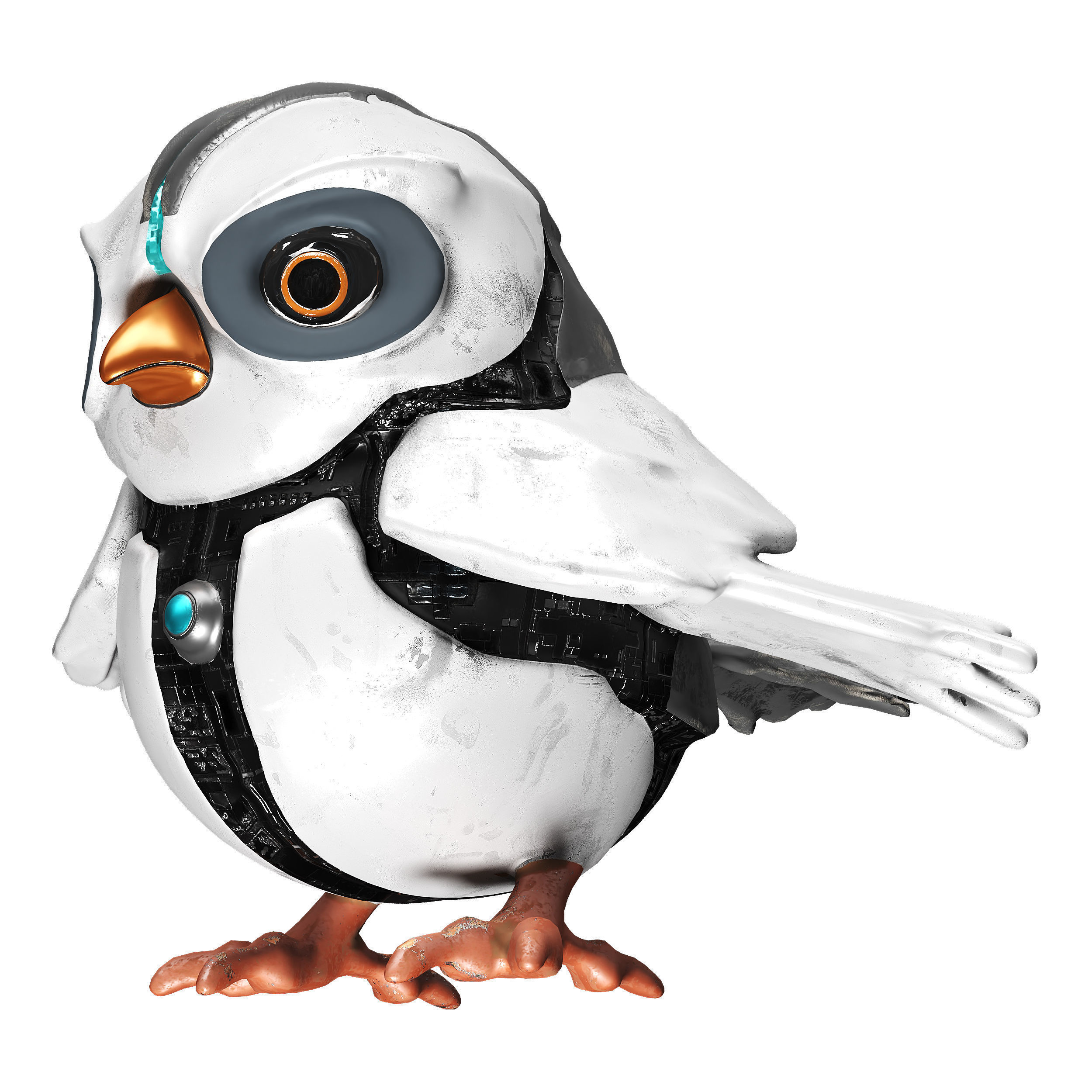 Bird Robot Low-poly 3D model_70