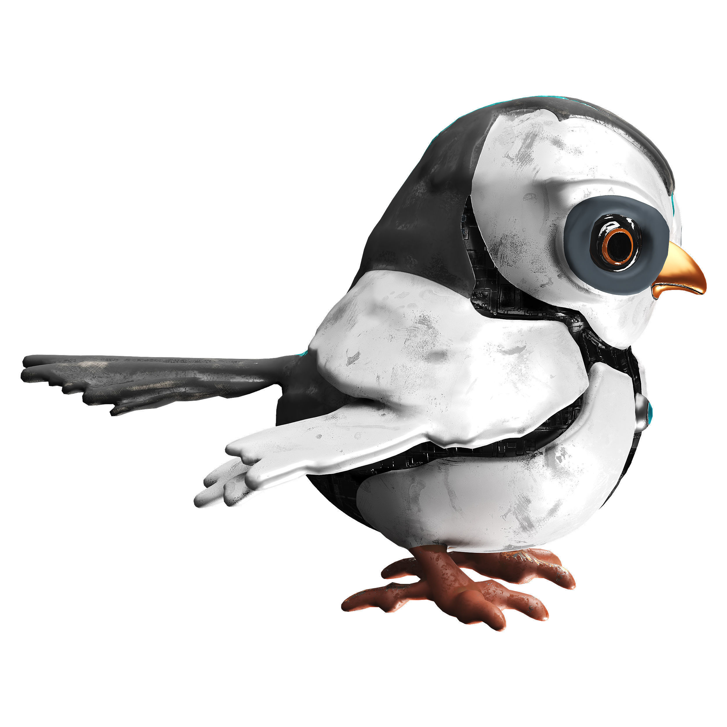 Bird Robot Low-poly 3D model_38