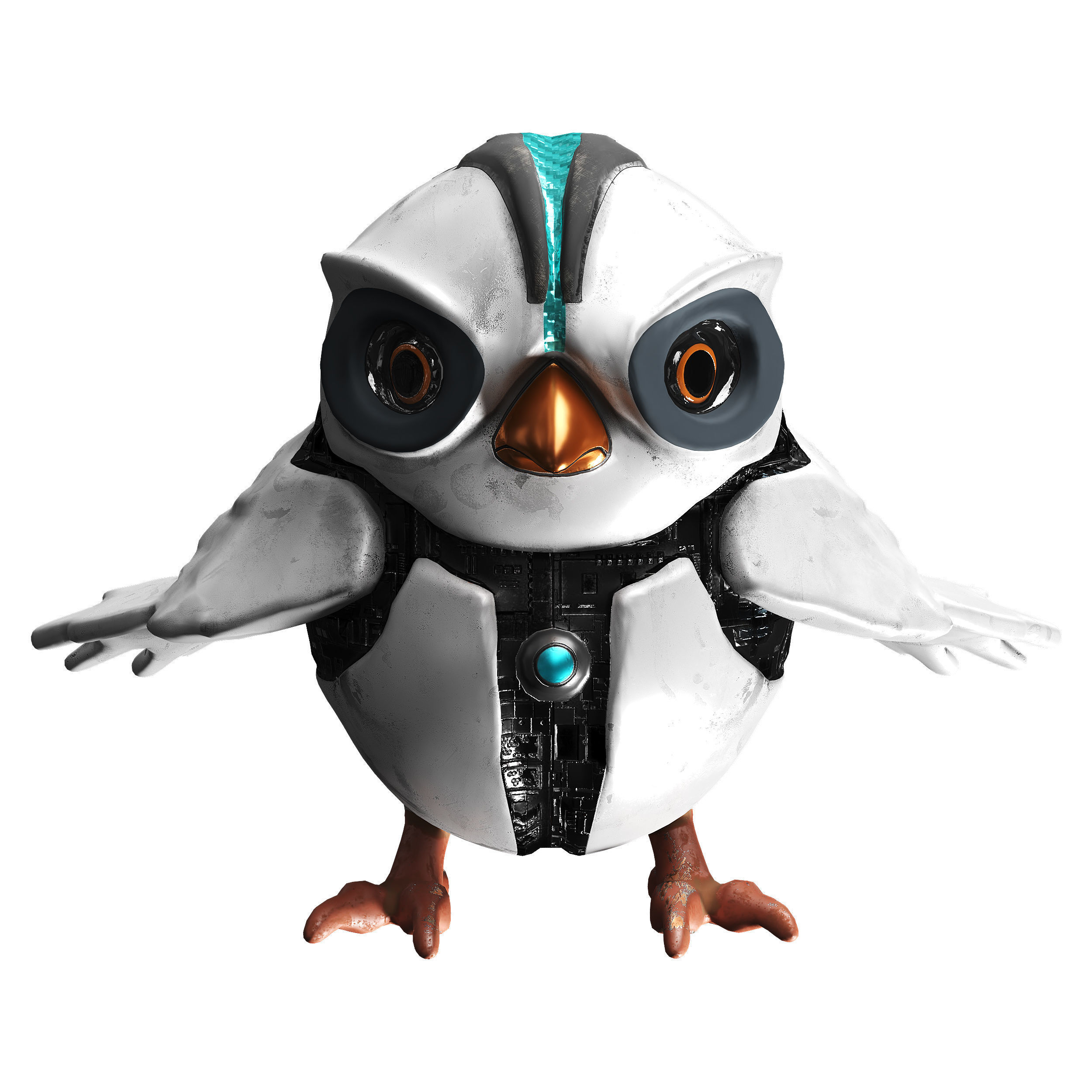 Bird Robot Low-poly 3D model_66