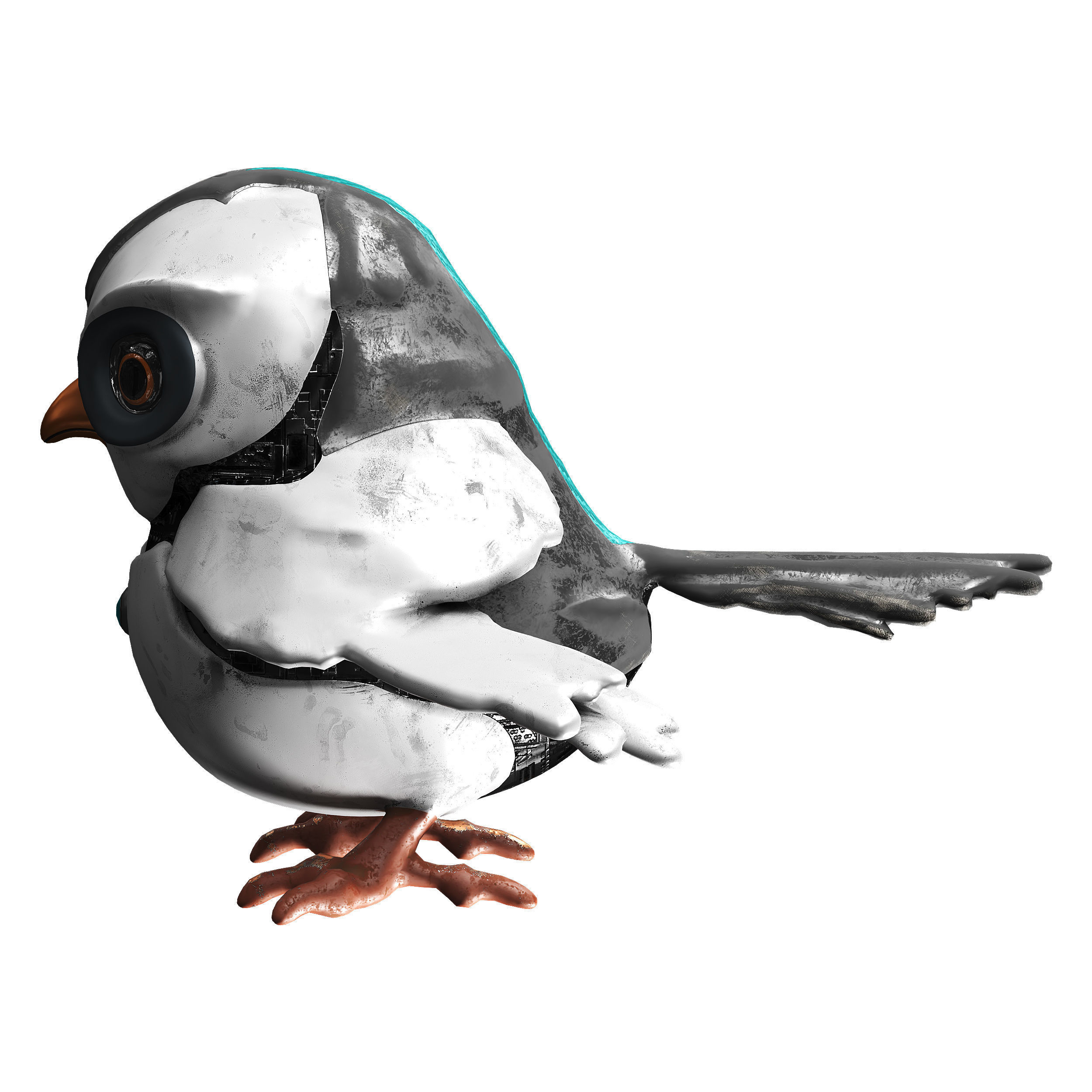 Bird Robot Low-poly 3D model_47