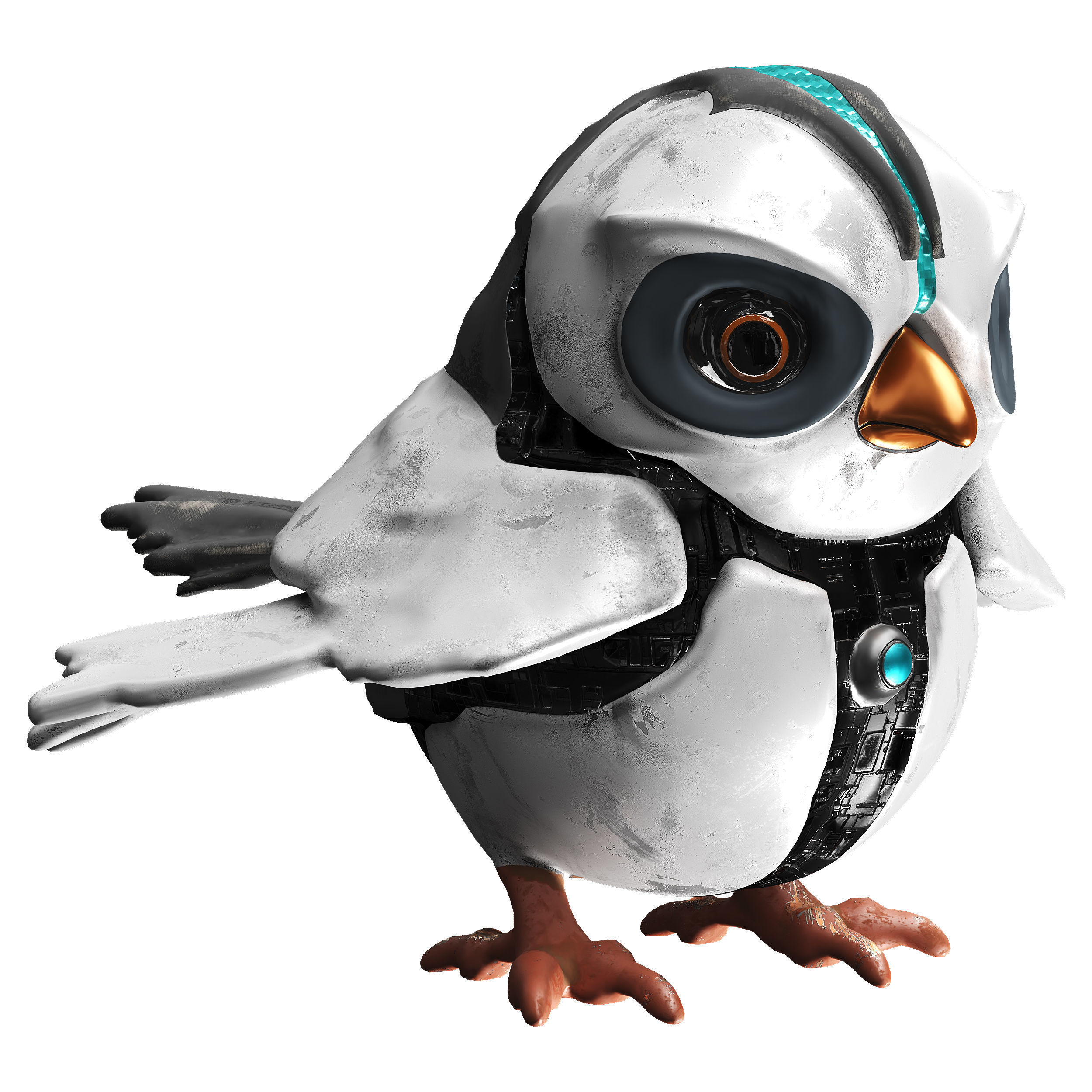 Bird Robot Low-poly 3D model_37