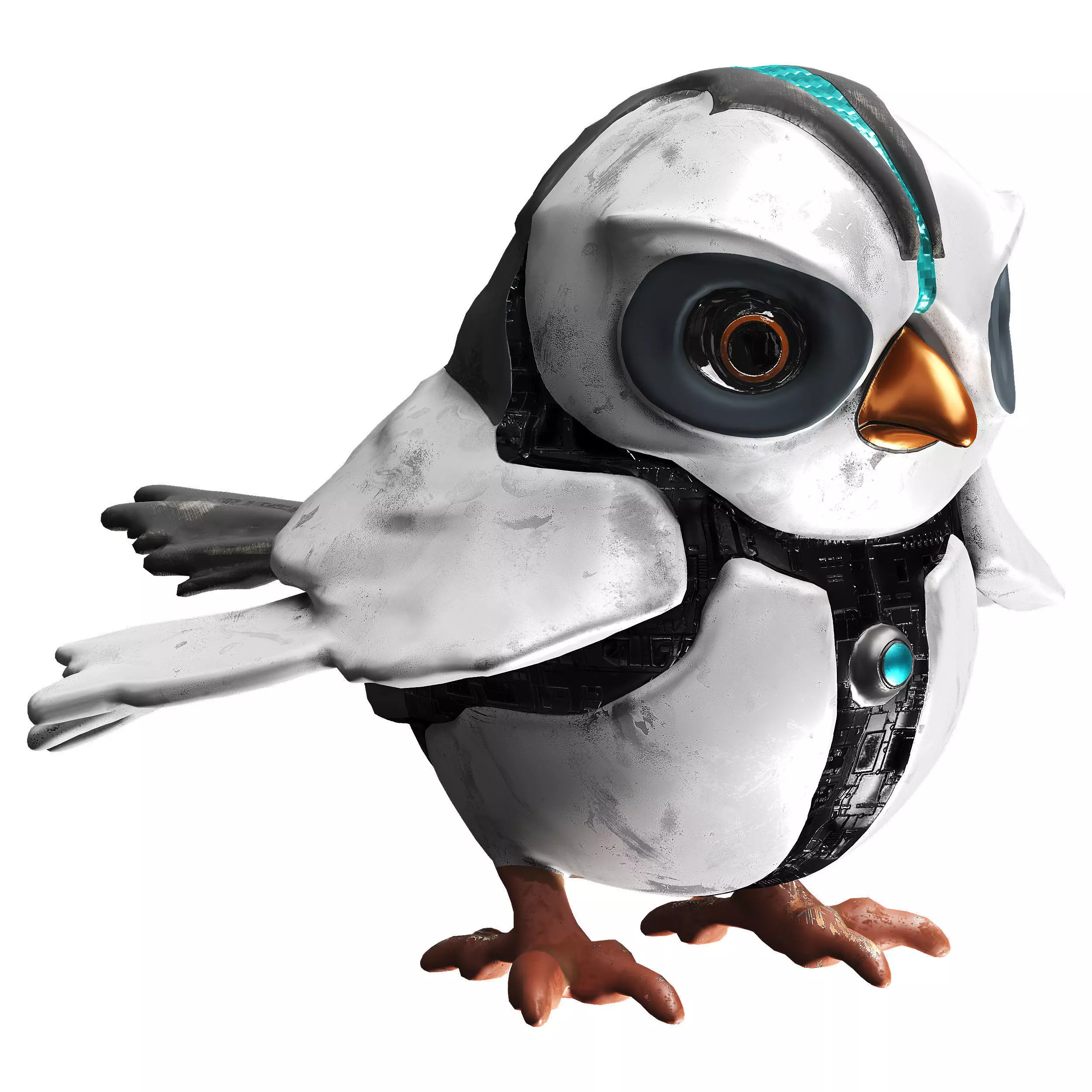 Bird Robot Low-poly 3D model_0