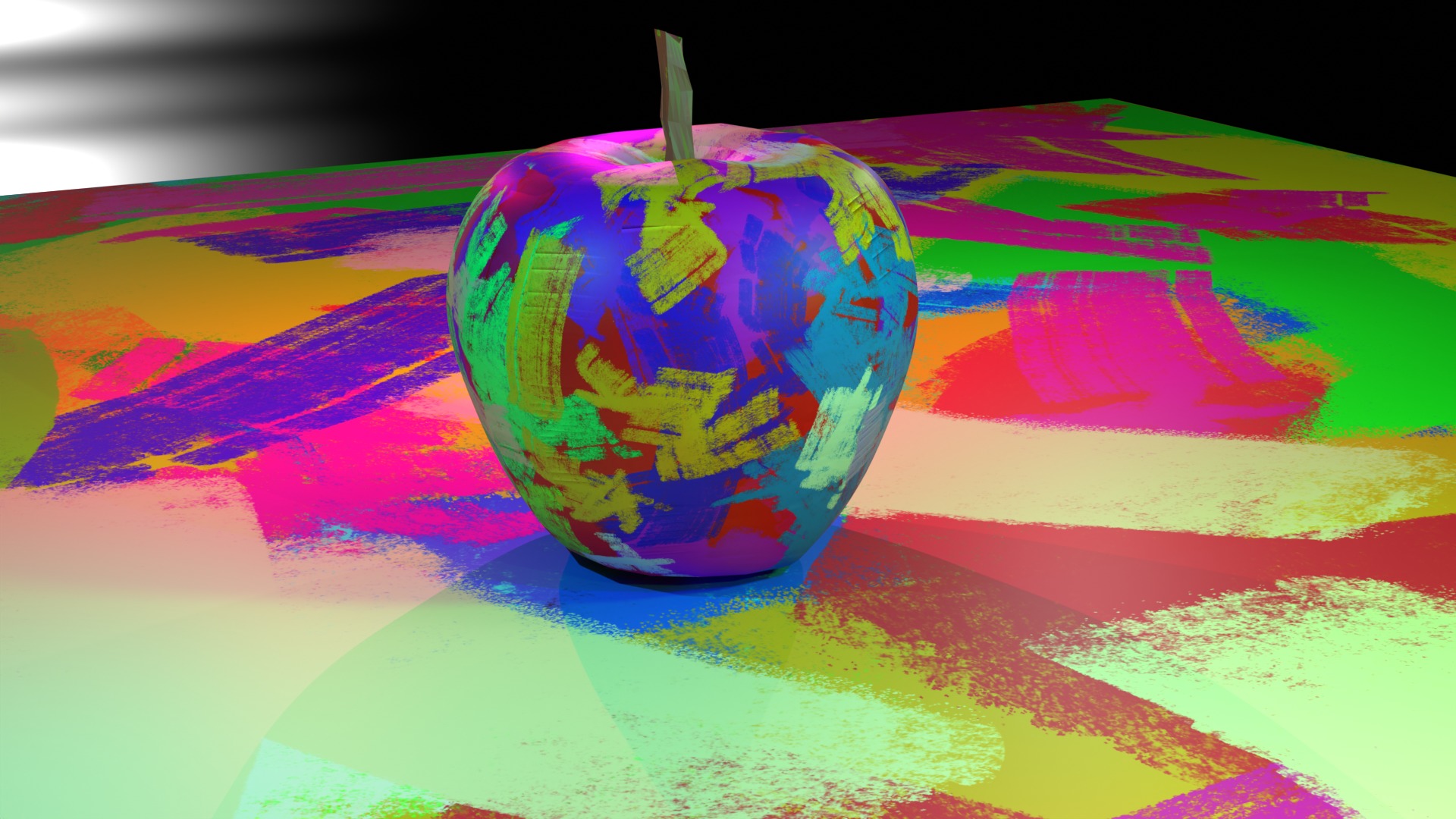 Stylized apple design 3D model_1