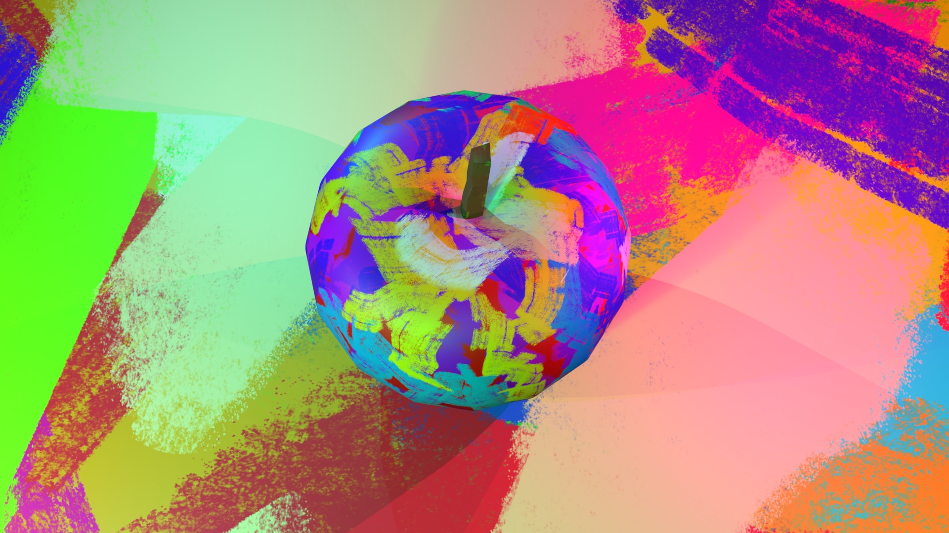 Stylized apple design 3D model_2