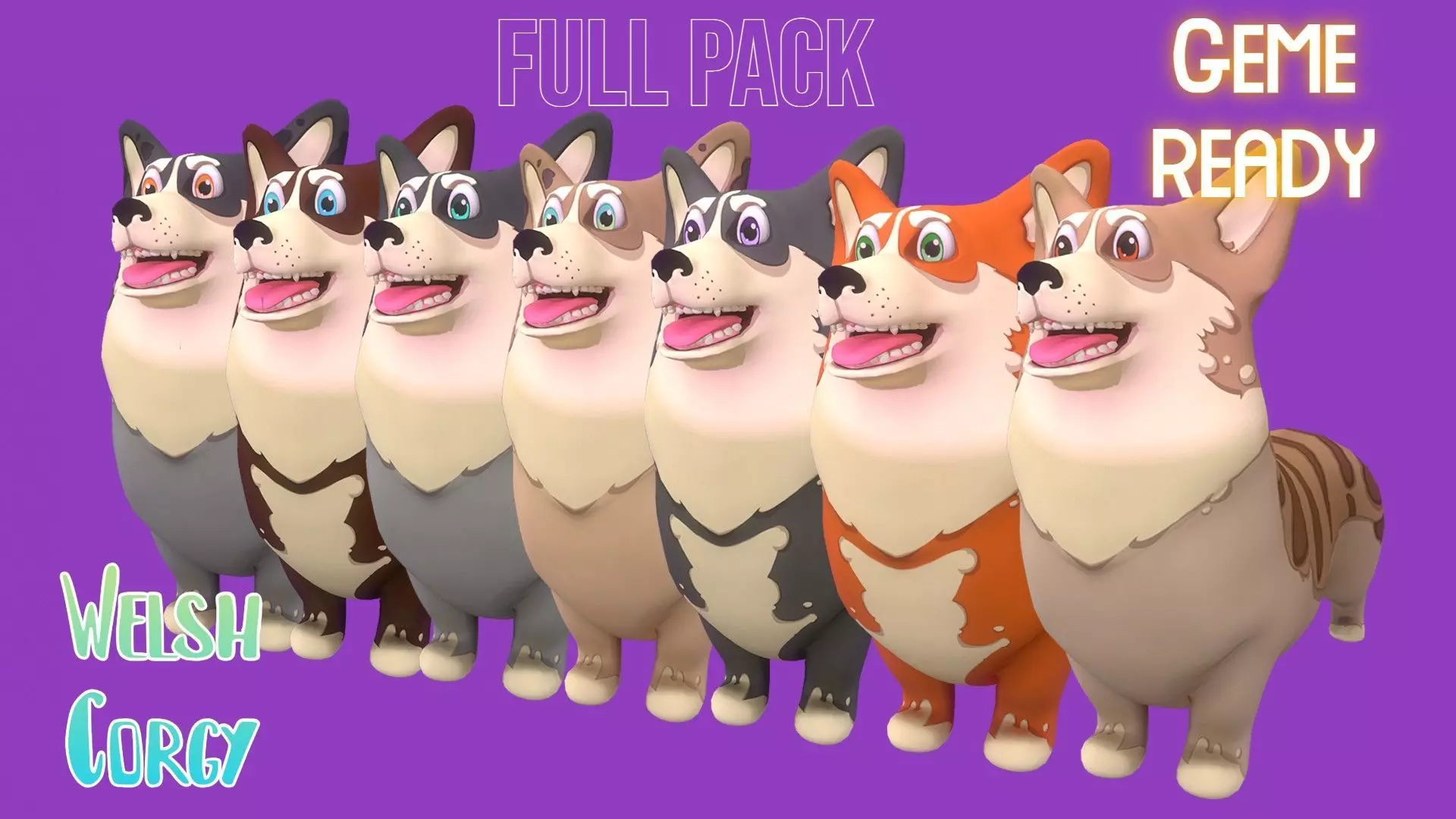 Corgy FullPack  Low-poly 3D model_0