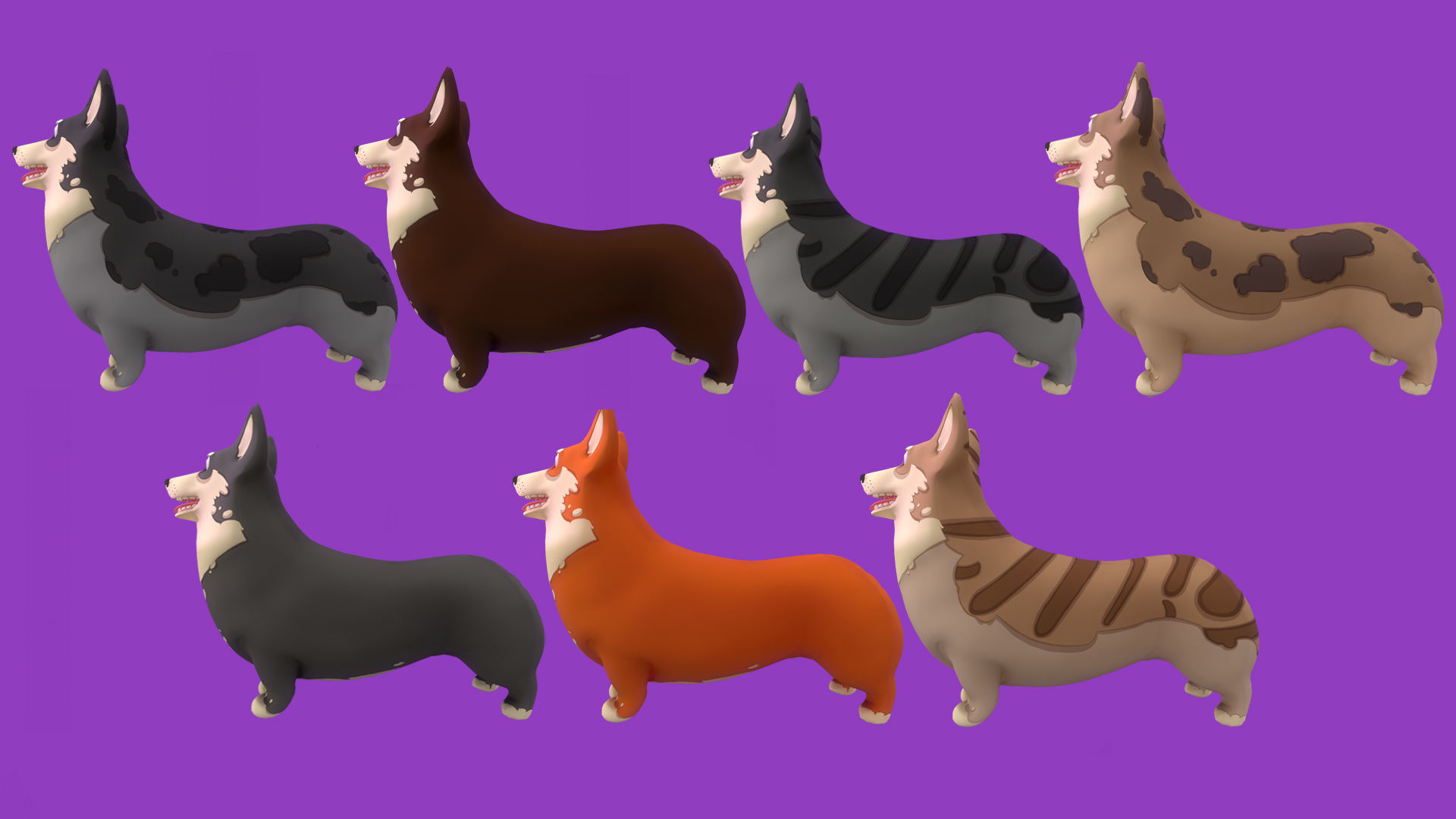 Corgy FullPack  Low-poly 3D model_6