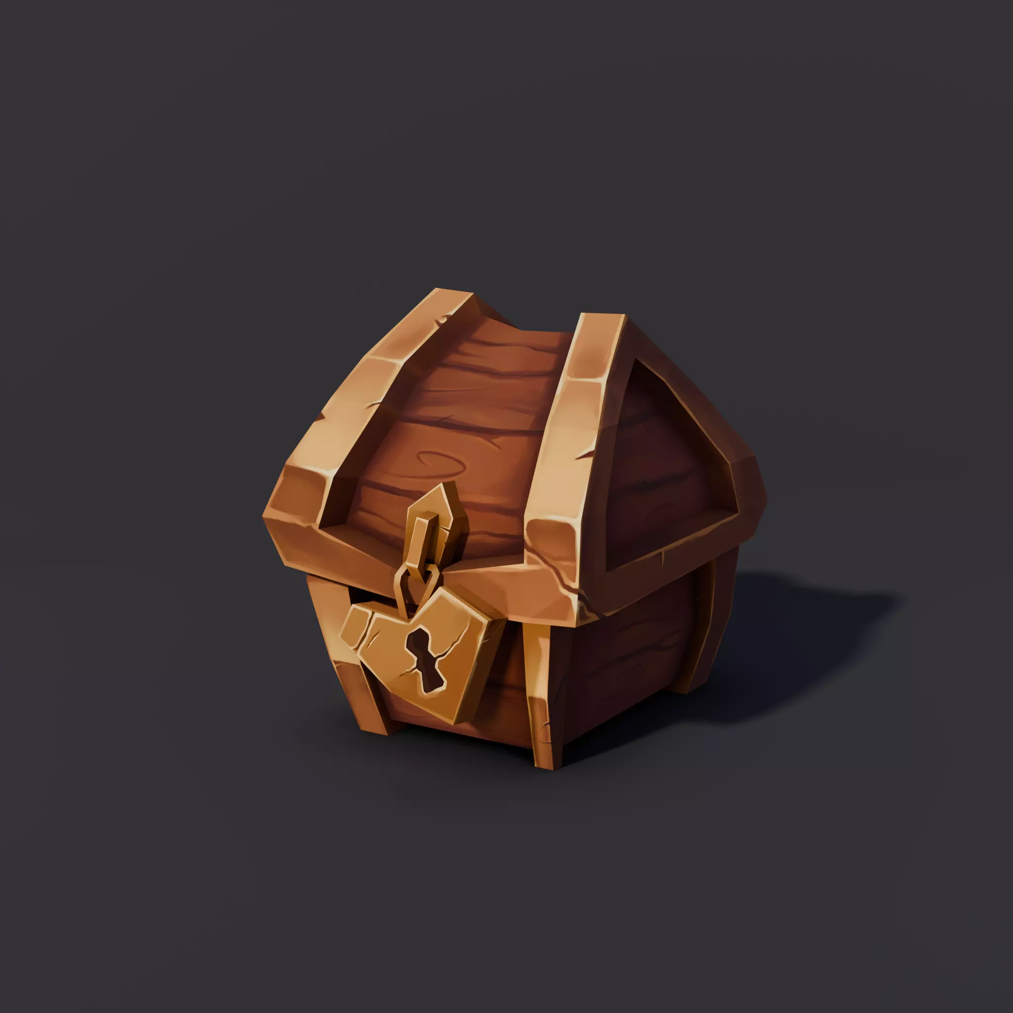 Chest Low-poly 3D model_0